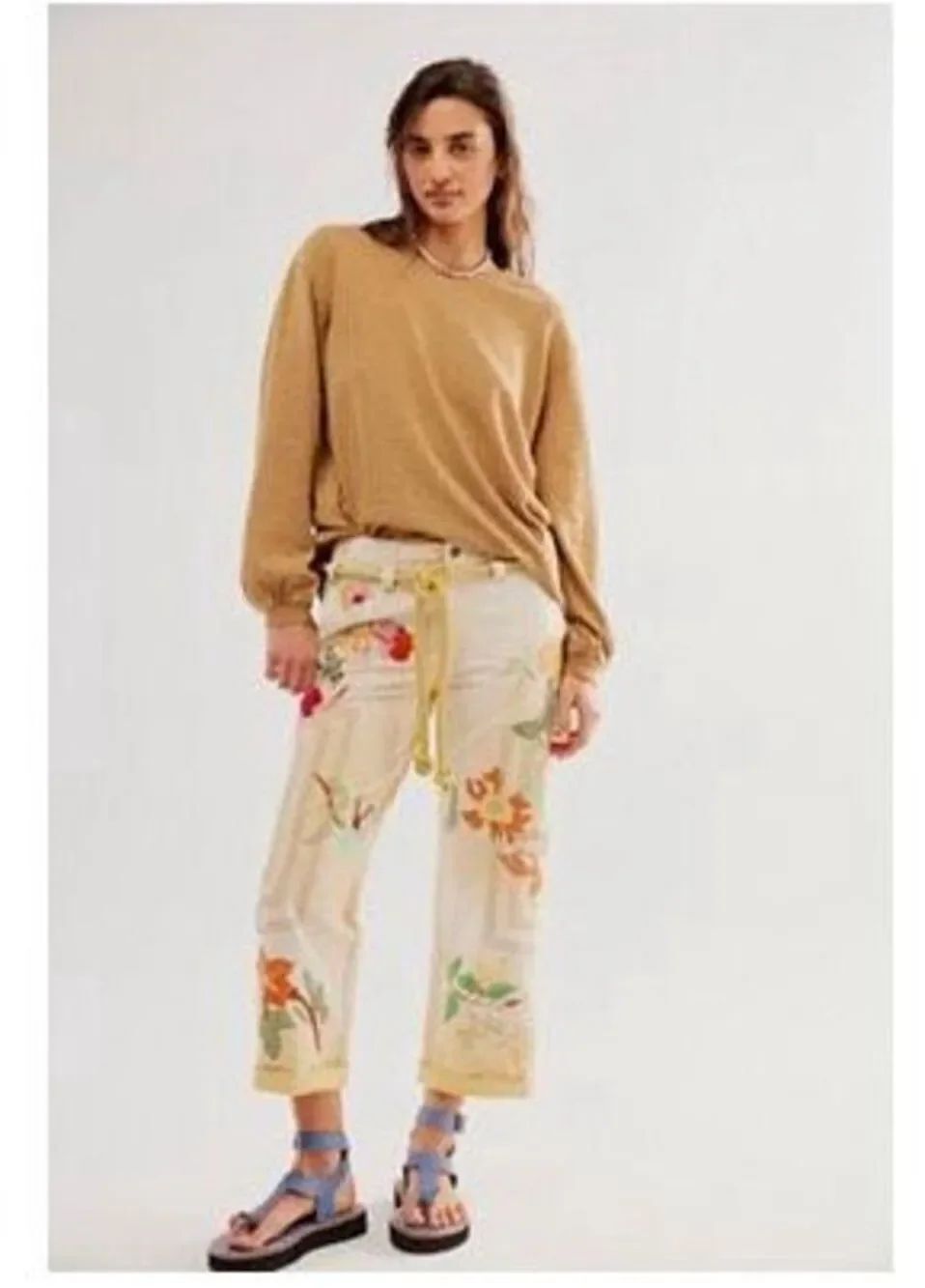 Free People We The Free Electric Sands Embroidered Pants